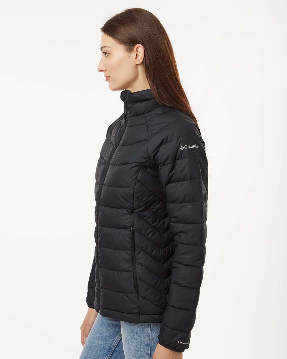 Columbia 212490 Women's Powder Lite II Full-Zip Jacket with custom embroidery logo — side view — Only Custom Apparel Canada
