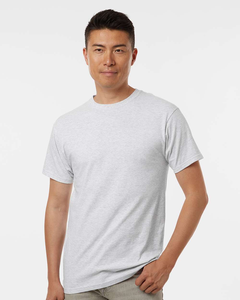 M&O 4800 Men's Gold Soft Touch T-Shirt with custom screen print logo — back view — Only Custom Apparel Canada