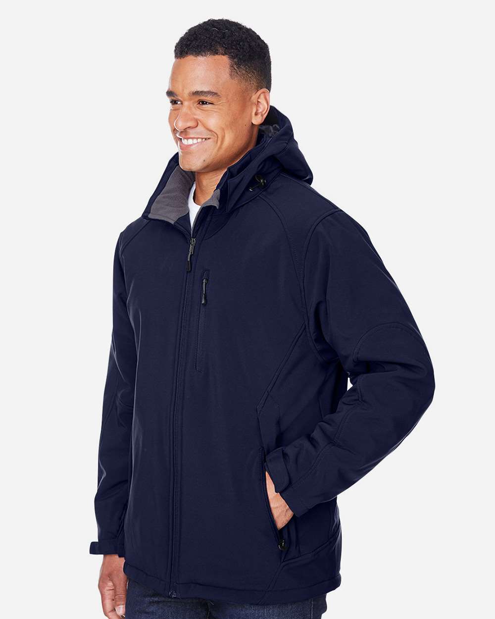 North End 88159 Men's Glacier Insulated Three-Layer Soft Shell Hooded Jacket | Custom Embroidery
